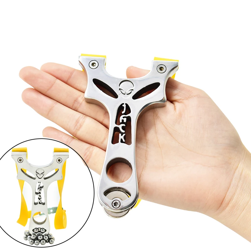 

New Flattening Rubber slingshot strong magnetic Stainless Steel Flat Rubber band Fast press 304 Cut hunting slingshot