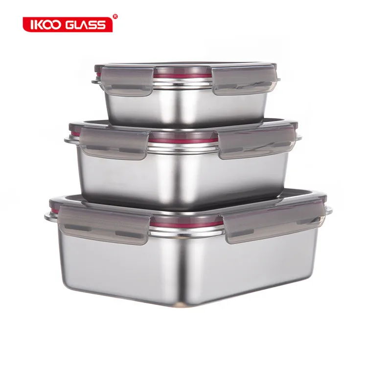 

IKOO Microwave safe reusable lunch box stainless steel food container