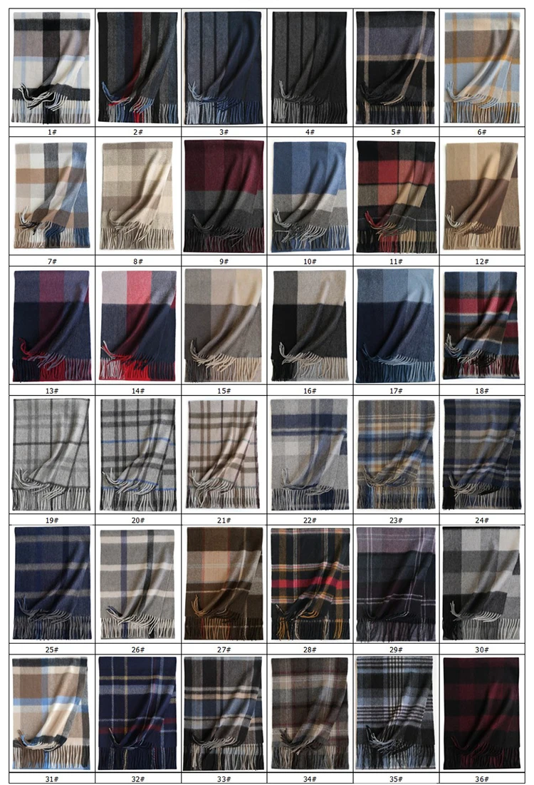 New Design Tartan Check thick Winter Men Pashmina Scarves100% Cashmere Scarf 