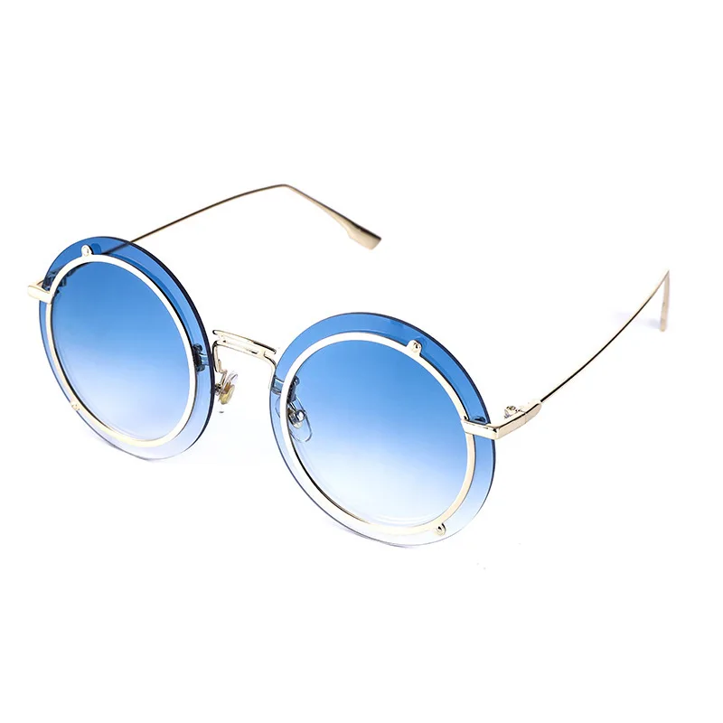 

MJ-0334 The New Trimming Fashion Women's Sunglasses Fashion And Personality Round Metal Frame Sunglasses Fashion