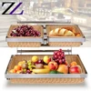 Hotel dinning table stainless steel cheap decorative restaurant 2 tier fruit vegetable serving stand baskets/ baskets for bread