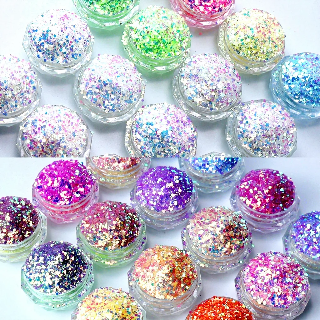 Bulk Cosmetic 2oz Bag Glitter Iridescent Uv Glitter Craft Chunky Mixed Uv Glitter