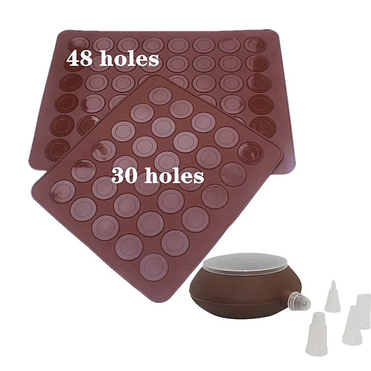 

Macaron Silicone Mat Baking Mold with Decorating Pot Nozzles, Almond muffin chocolate chip cookies Cake Tools
