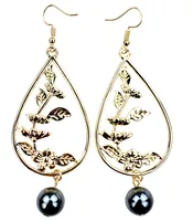 

Lehua flower Teardrop Pearl earrings custom earings