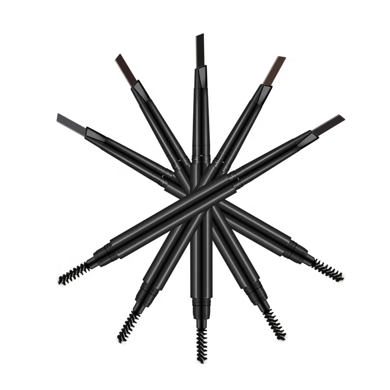 

Hot selling waterproof eye pencil two sides with brush private label eyebrow pencil