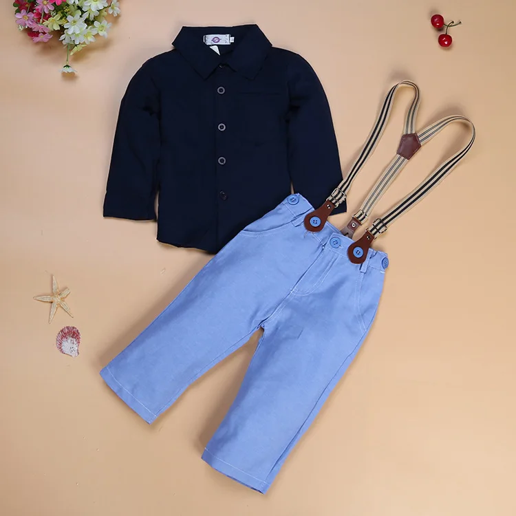 

Handsome boy gentleman suspenders brand kids children boys clothes suits