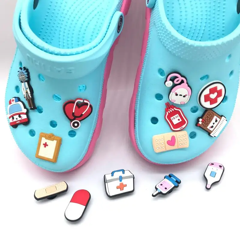 

Designer Cheap Custom Medical support Soft PVC Cartoon Croc Shoe Charm ambulance for jibz charm, Picture
