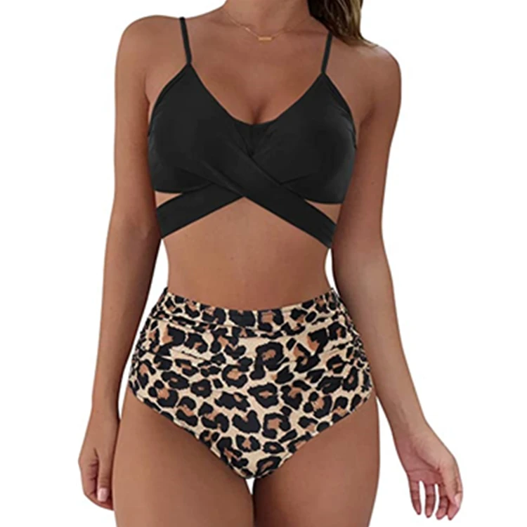 

2021 Wholesale Custom new designer women Leopard Sexy Push Up Bikini Set Swimsuit Thong womens swimwear bikini swim suit set, Customized color