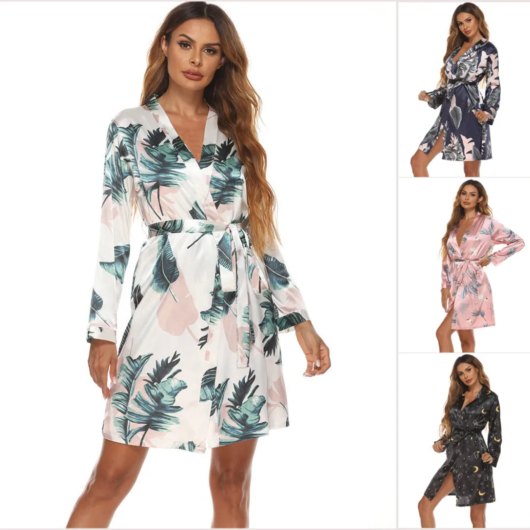 

Plus Size Sleepwear Women Lounge Wear Silk Set Hot Romantic Sexy Woman Silk Dress Robe Sleepwear Silk Woman Robe