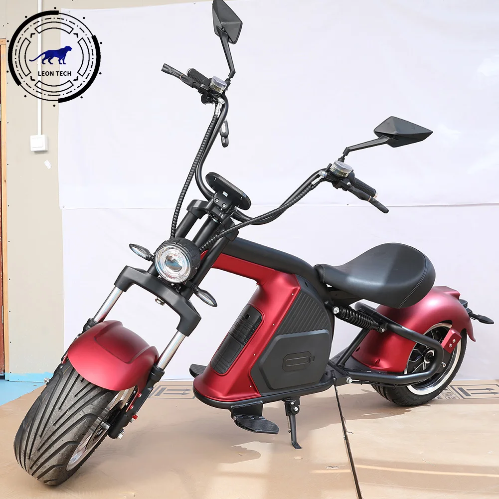 Europe Stock EEC/COC/CE EUROPE Citycoco 1000/2000W Electric Scooter 60v Electric Scooter Two Wheel Motorcycle Removable Battery, Blue red black