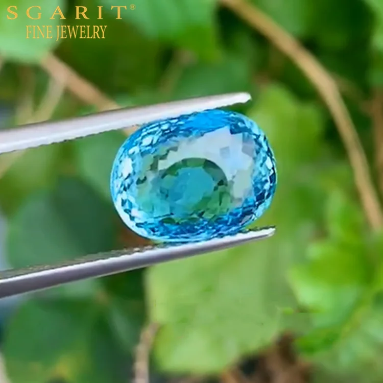 

SGARIT factory wholesale beautiful loose gemstone for jewelry 5.52ct neon blue paraiba tourmaline