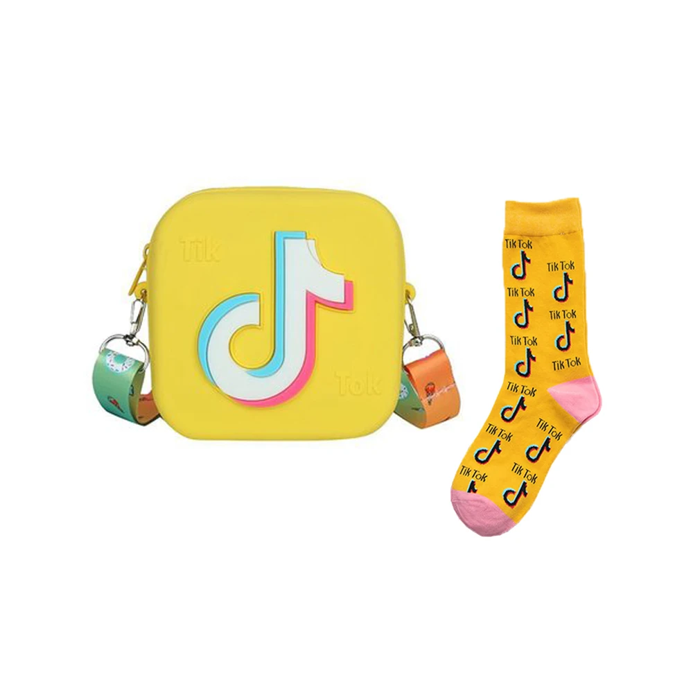 

fashion trend kids girl children's cartoon bag silicone tik tok tiktok purses with socks