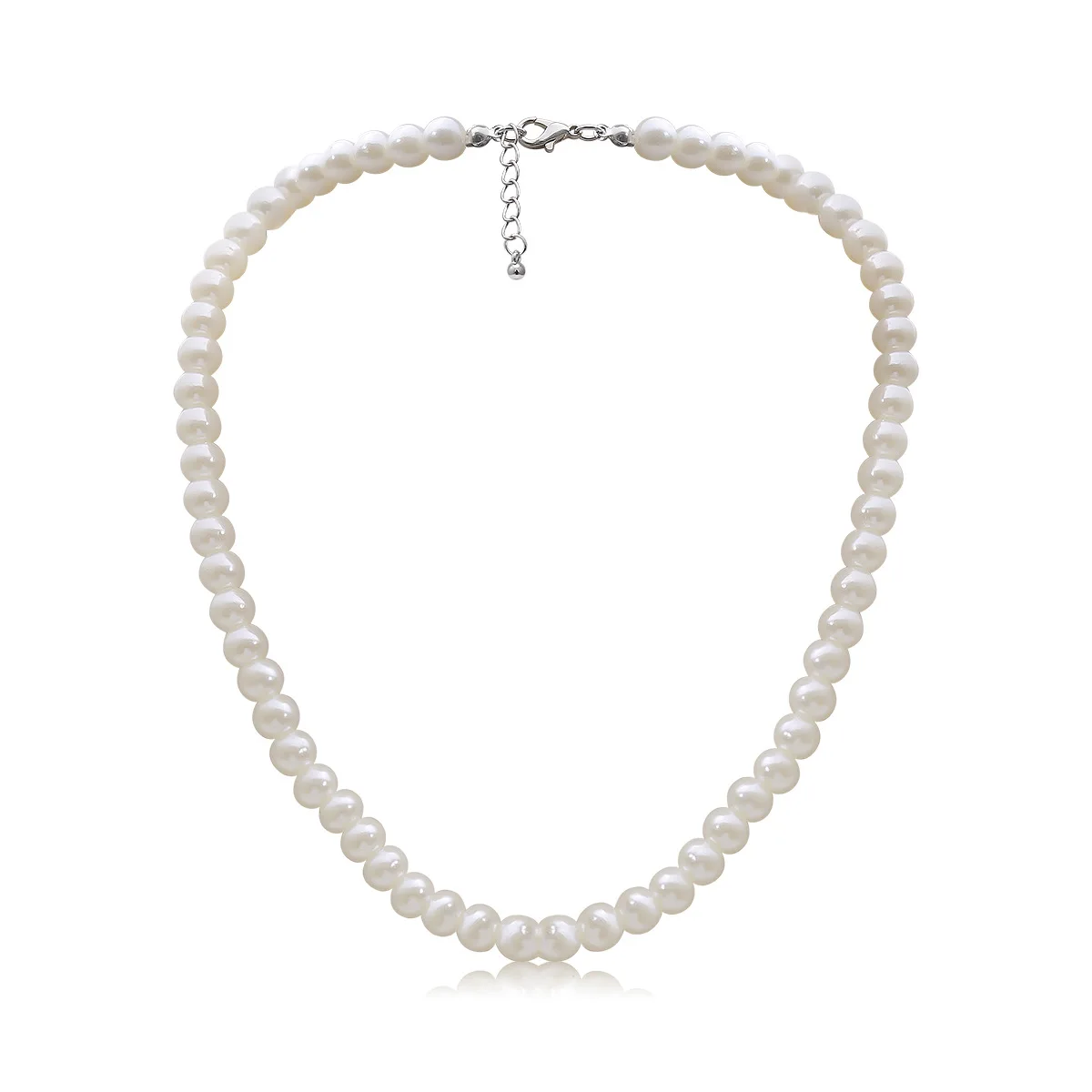 

VRIUA Fine Chokers Necklace Jewelry Simulated Pearl Necklace Fashion Statement Imitate Pearl Beads For Wedding Party Decoration, White