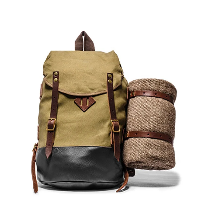

canvas brown backpack school bag canvas teenage