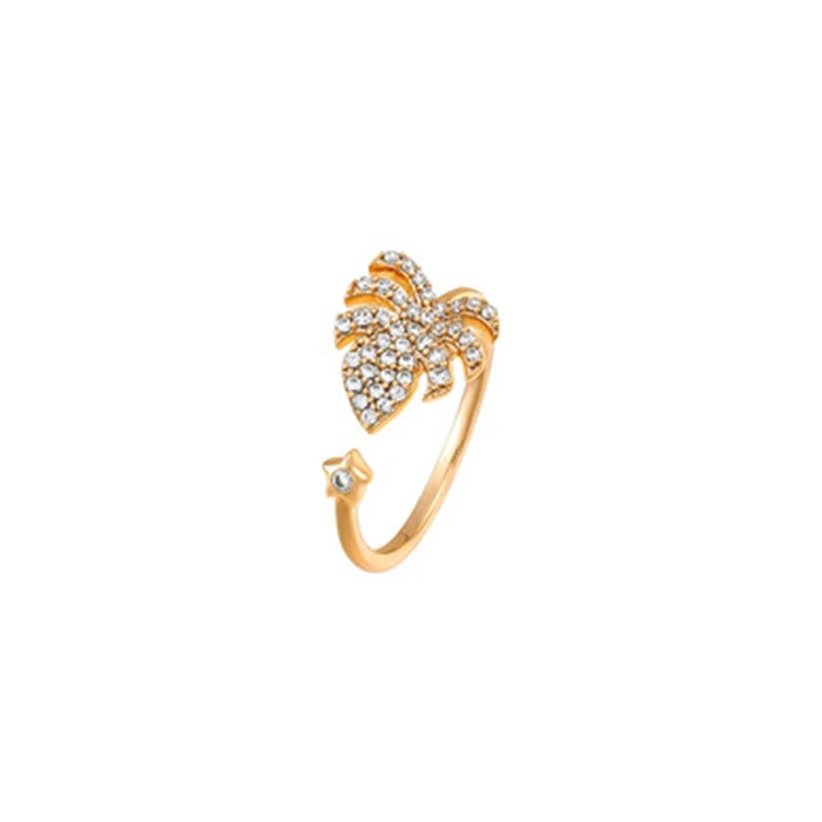 

Round Shape Fashion Personality Coconut Tree 18k Gold Plated Ring Women