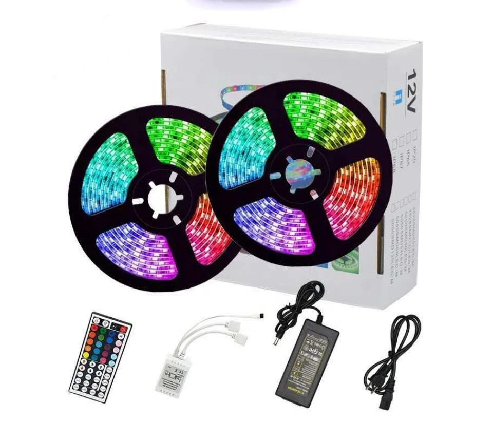 5m/16.4ft  10m/32.8ft SMD 5050 RGB Rope Lights with IR44key Controller IP65LED Strips Lights Color Changing Light Strip