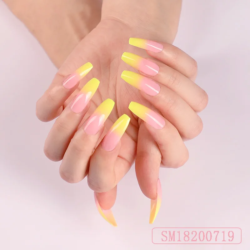 

Nails Ballerina False Nail Tips Long Full Cover Acrylic False Nails, Multi color