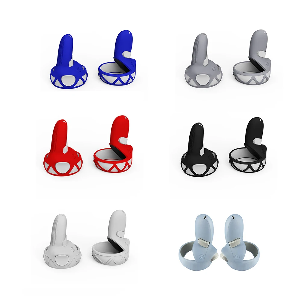 

silicone controller Cover Skin Protective Case handle accessories for oculus quest 2 accessories silicone cover handle, White,blue