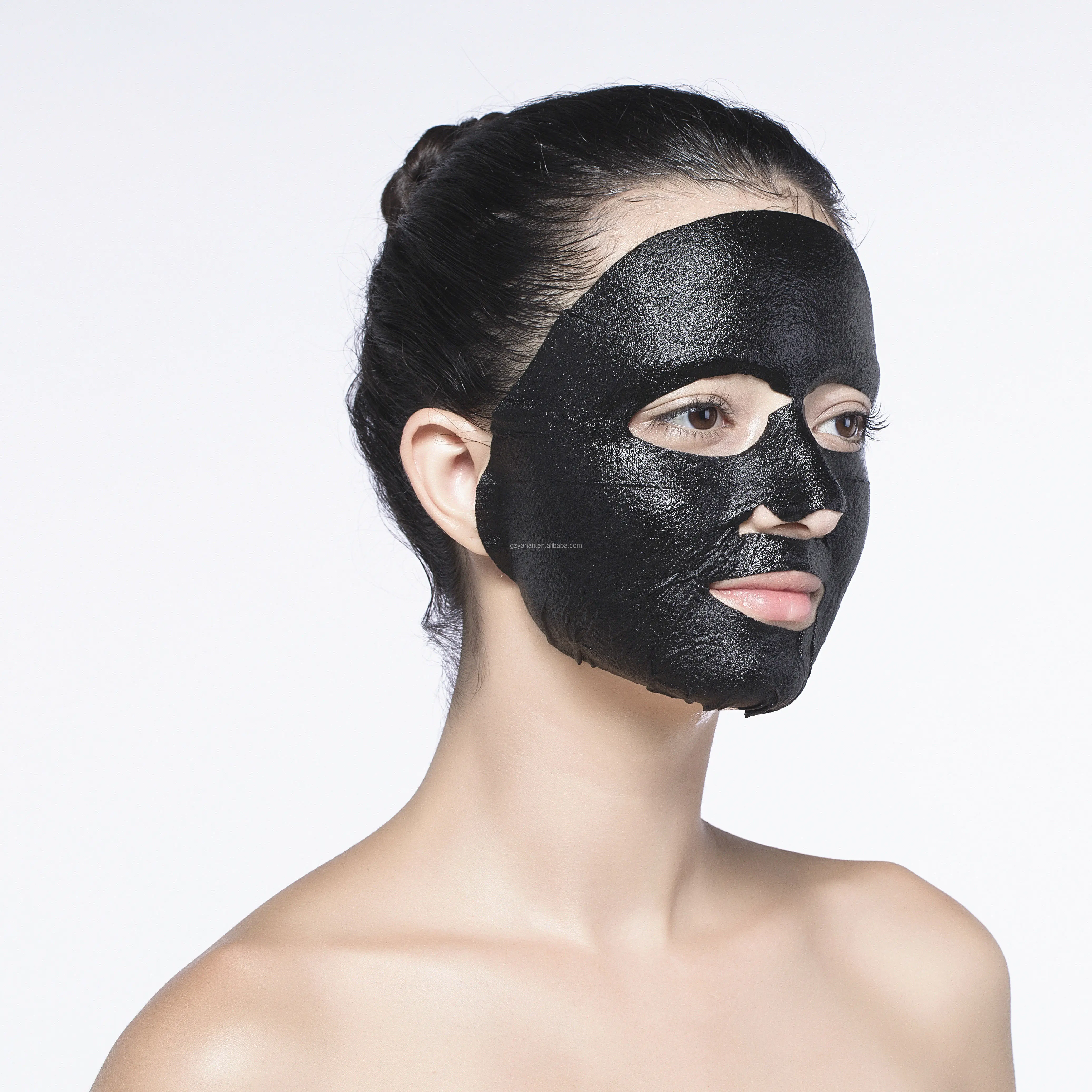 Bamboo Charcoal Fiber Black Facial Mask Sheet Material Bulk Cotton Form