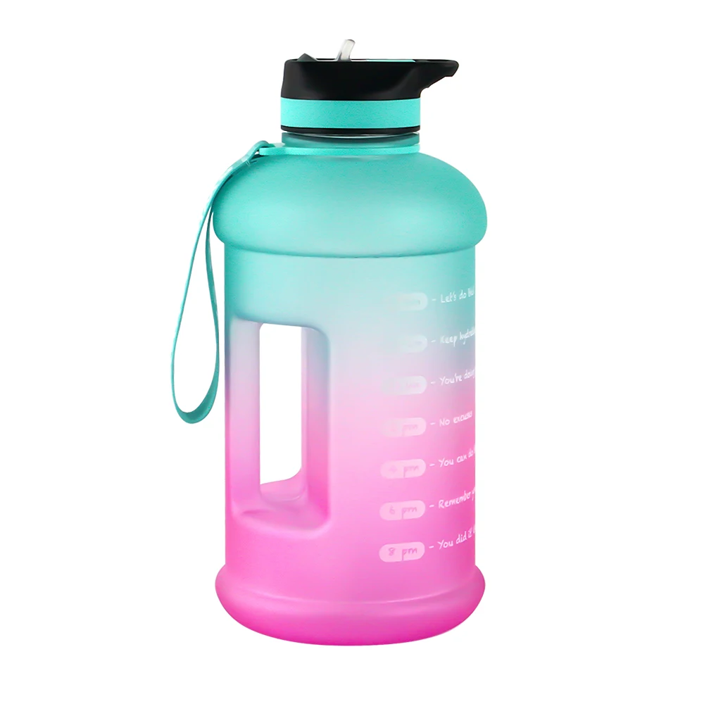 

Hot seeling products plastic 1.3lplastic bottle with time markers with custom logo, Matt duotone color