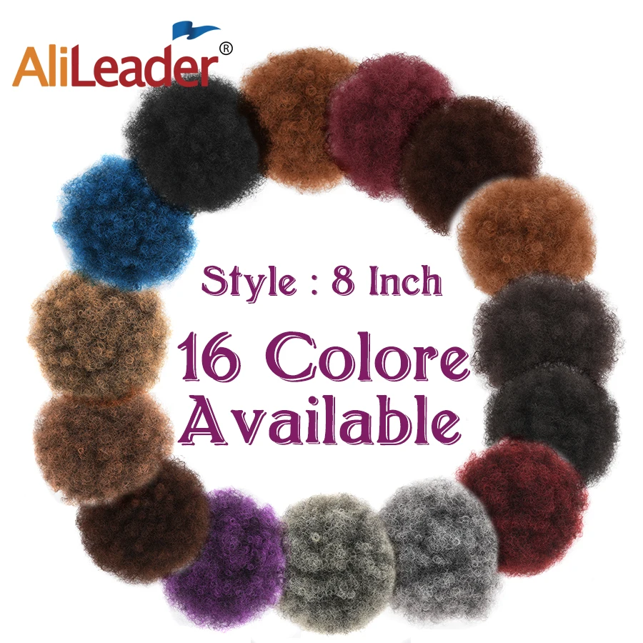 

Alileader Short Afro Puff Synthetic Hair Bun Chignon Hairpiece For Women Drawstring Ponytail, 15 colors