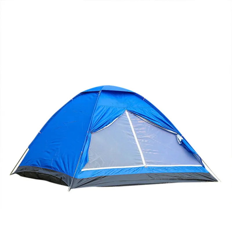 

outdoor camping dome tent waterproof fabric fiberglass pole lightweight tent for 1-2 person cheap tent for sale, Red / blue