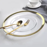 

Wholesale dinnerware wedding 13 inch clear glass plate charger plates for restaurant