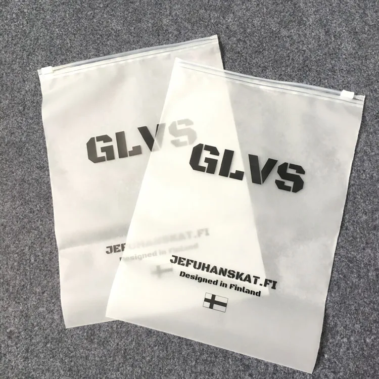 Custom Logo Plastic Zipper Bag For Garment Eva Frosted Plastic Bag With