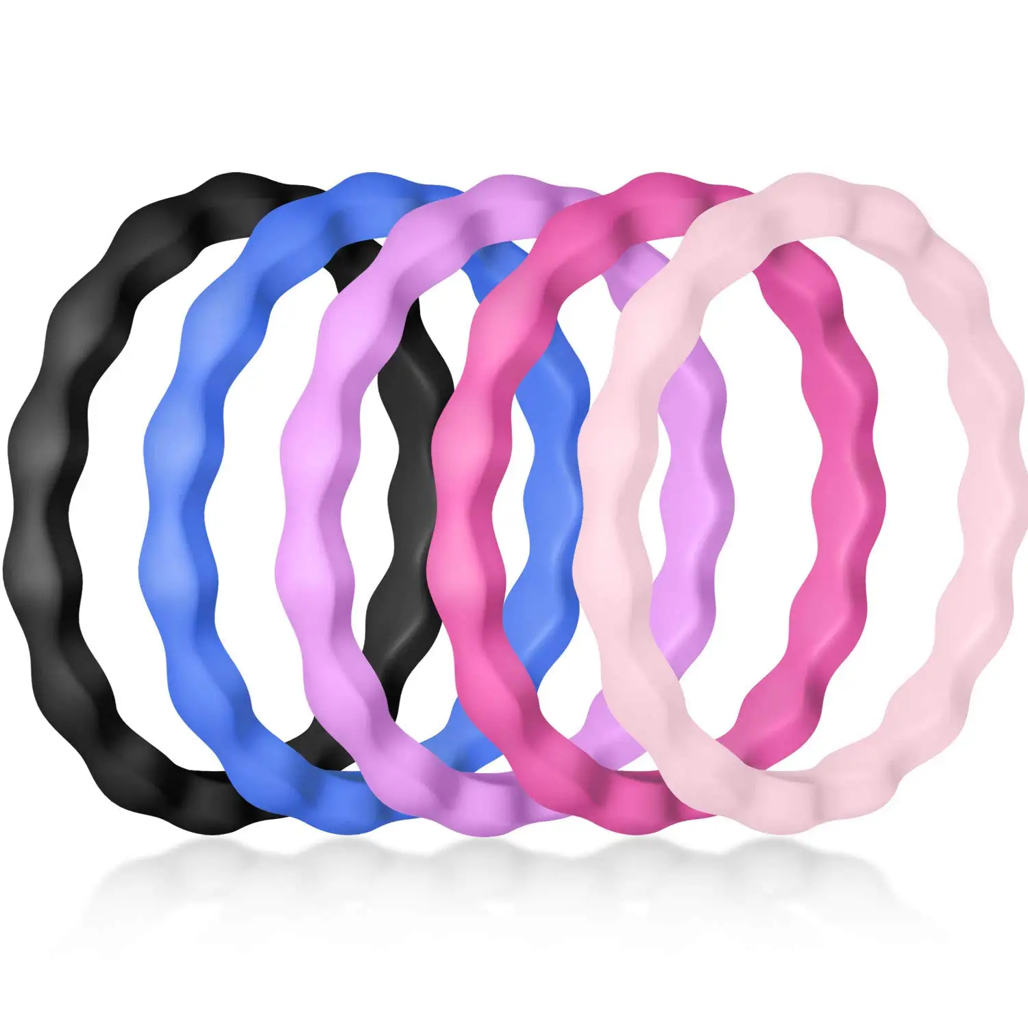 Skin Safe Stackable Silicone Wedding Ring Rubber Ring for Women