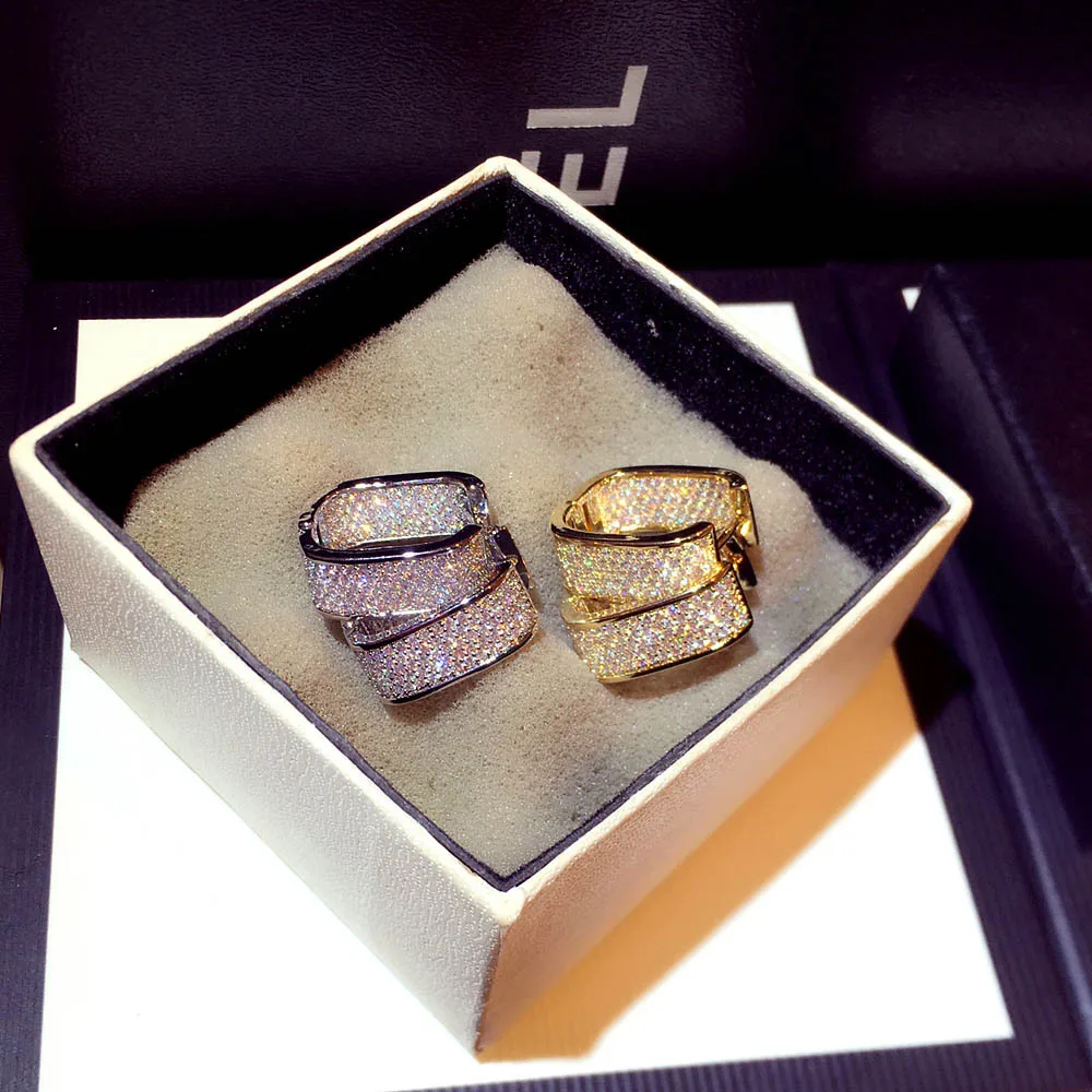 

Korean 925 silver needle rhinestones geometric temperament clip earrings for women 2021, As pic