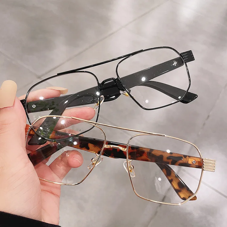 

High Quality Retro Double-Beam Frame Women Anti Blue Light Glasses Optical Frames Computer Glasses 2021, Any color available