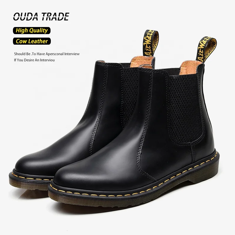 

DR 2976 Chelsea Boots for Men and Women High Quality Cow Leather Slip On Dress Formal Ankle Boots Casual Comfort Boots