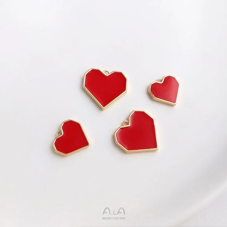 

Red Love Heart Charms Pendants Diy Earrings Necklace Bracelet Jewelry Accessories Red Heart Bangle Pendants