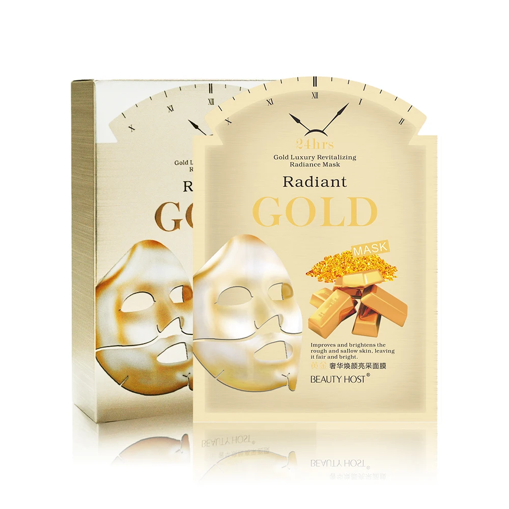 

Top sales cosmetics pure 24k gold sheet facial mask for anti-aging