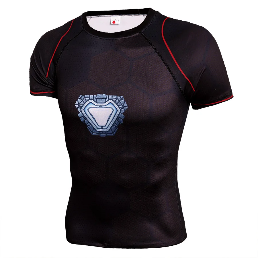 wholesale 3d printing superhero tight t-shirt pol
