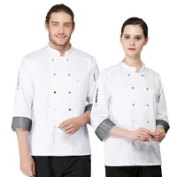 

chef workwear cotton black white blue uniforms hotel baker uniforms barista cooker restaurant uniforme de chef