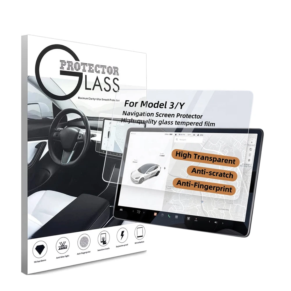 

China Made Car Tempered Glass Screen Protector for Tesla model 3/Y/X/S Touchscreen Protector