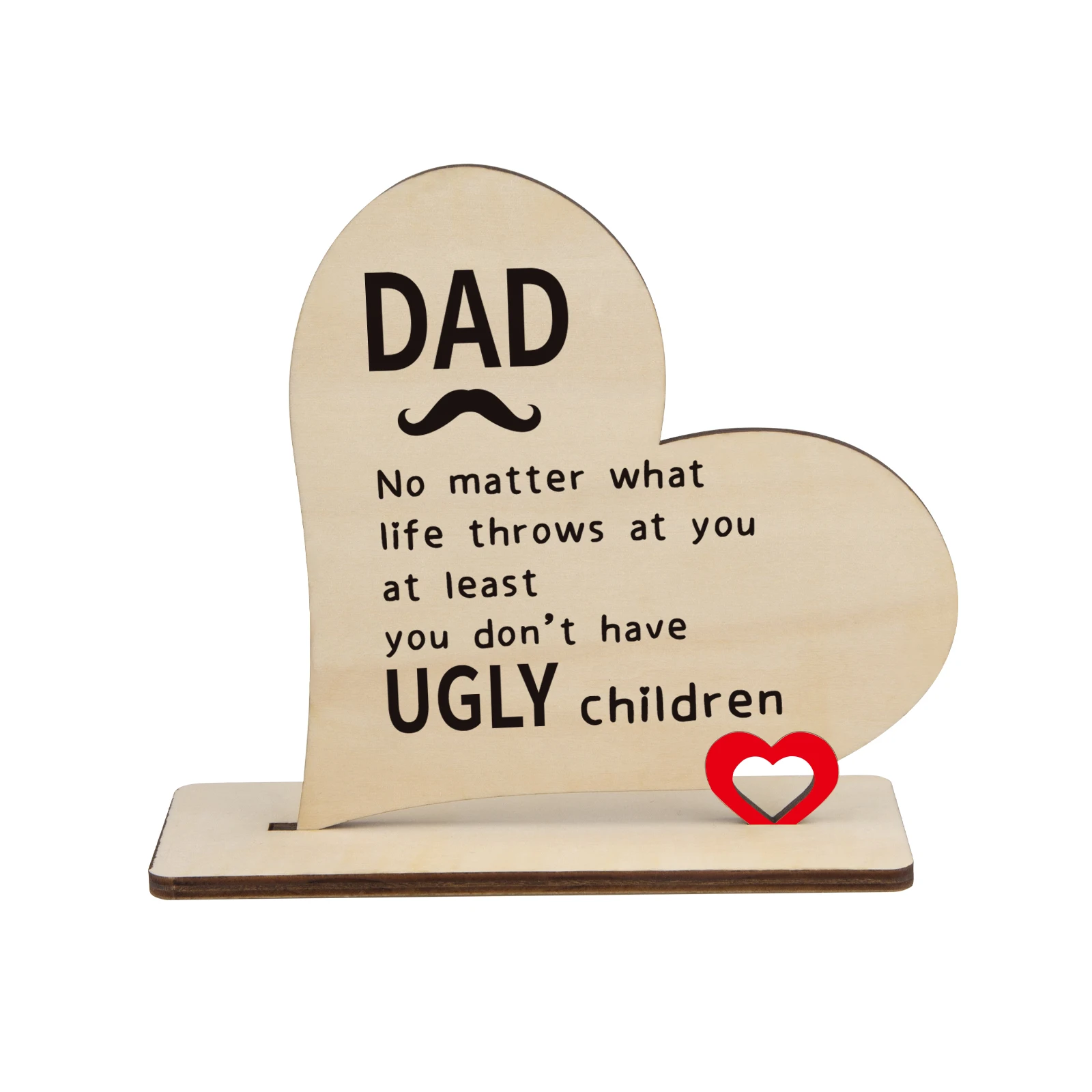 

Personalized customized Wooden Heart Plaque Gift Home Decor Gift for Father's day Birthday Thanksgiving for Dad