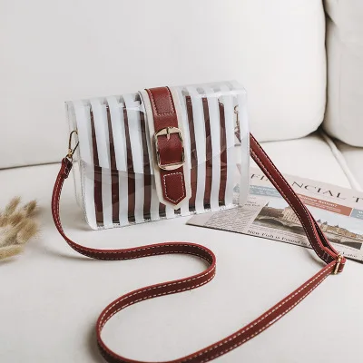 

G098 trendy transparent women bags wholesale ladies fashion fresh and sweet versatile handbags, Red,black,pink,blue