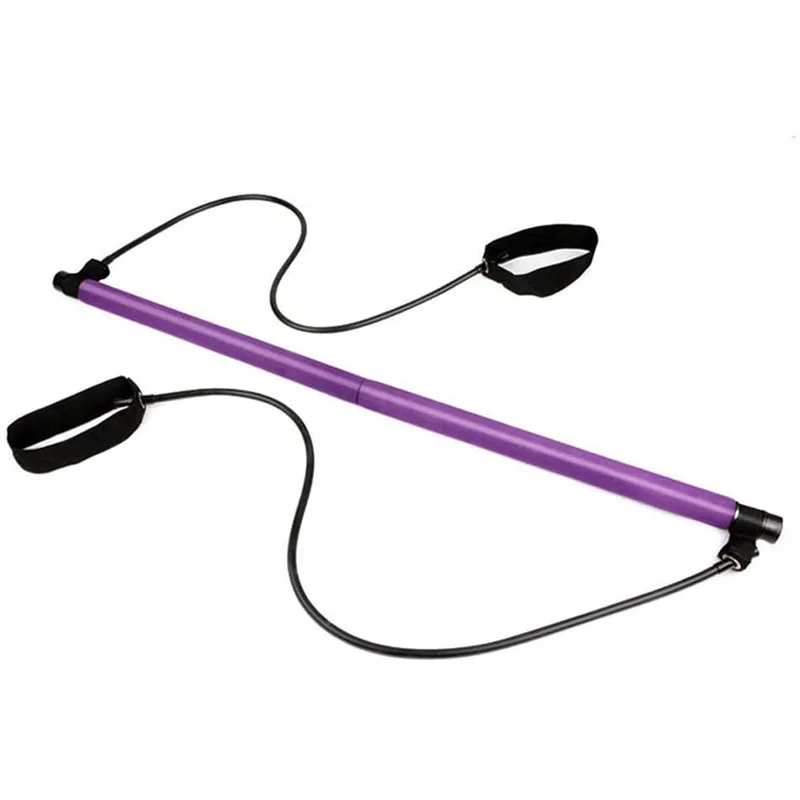 

Portable Yoga exercise with Resistance Band high quality 2 Foot Loops Trainer Pilates Bar, Customized color