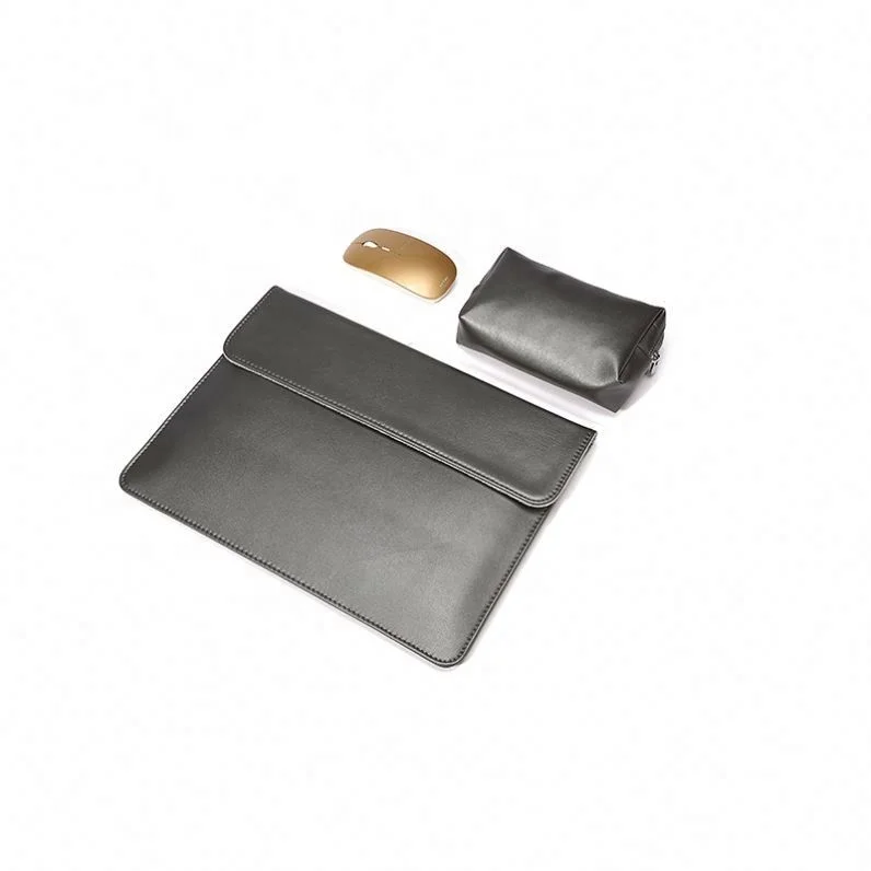 

Custom 11.6 12 13.3 14 15.6 18 Inch Synthetic PU Leather Laptop Case Sleeve with storage case 2 pc set