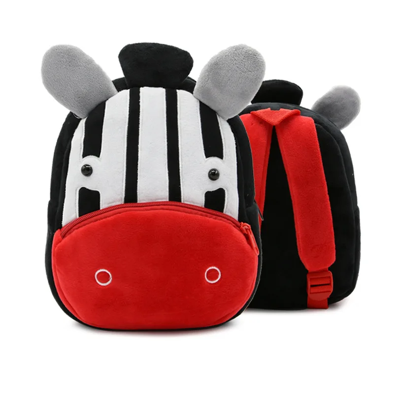 

Preschool kids shoulders backpack bags with a embroidered cow, Black, customized