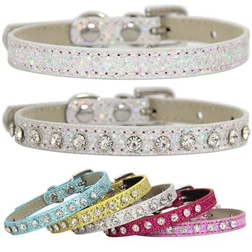 

Pet supplier high quality best welcome fashion leather jewel dog collar, Customized color