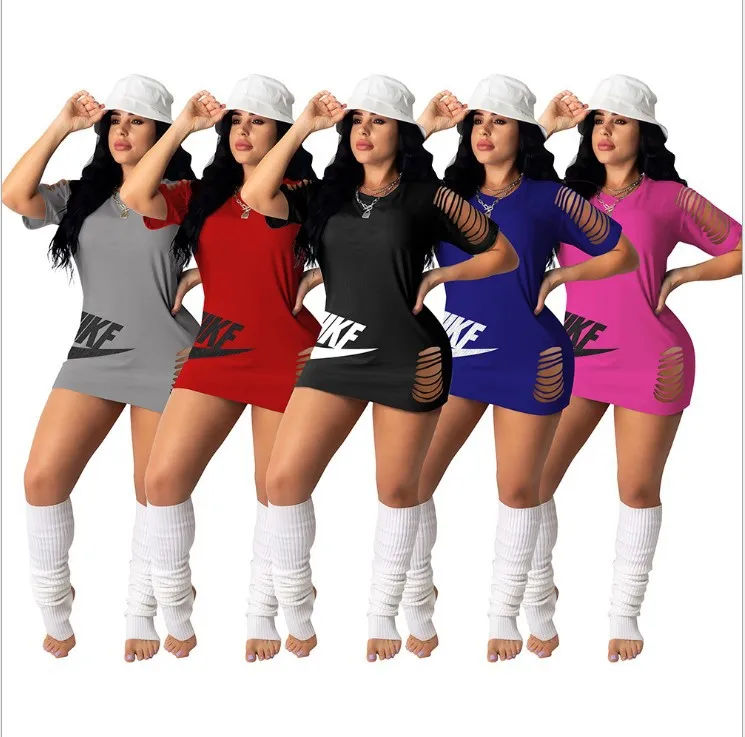 

2021 New Design Summer Fashion Hollow Cut Out Dress Women Stylish Sexy Printed Dresses Wholesale Plus Size Women Dress