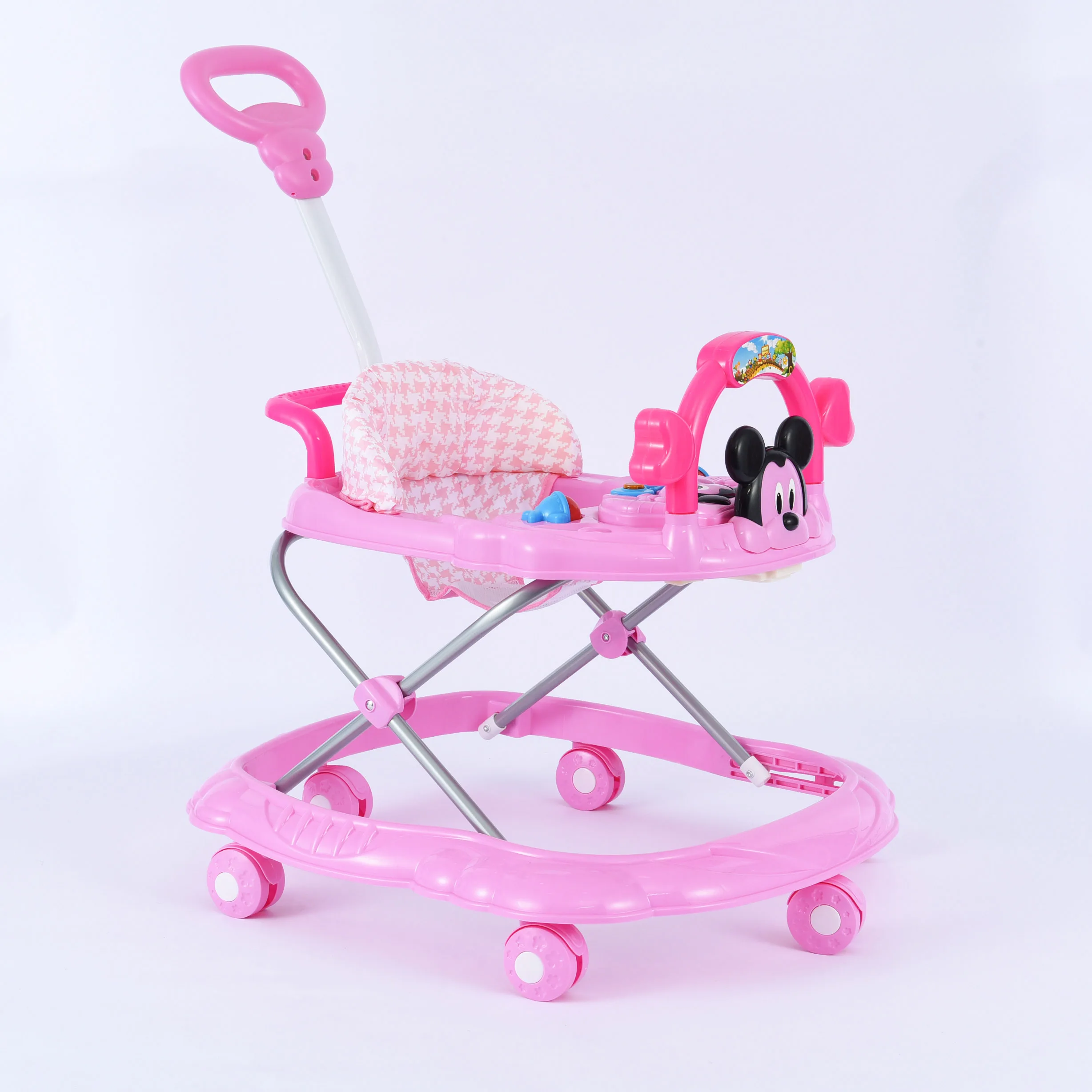 

Hot sale factory direct plastic wheel baby walkerfor babies 6 swivel wheels baby walker car