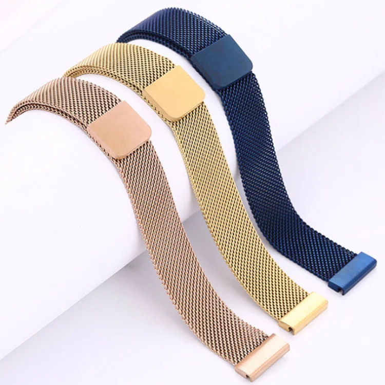 

Fit original apple watch band series apple watch band strap stainless steel milanese loop for apple watch series 6, Black / gold / silver