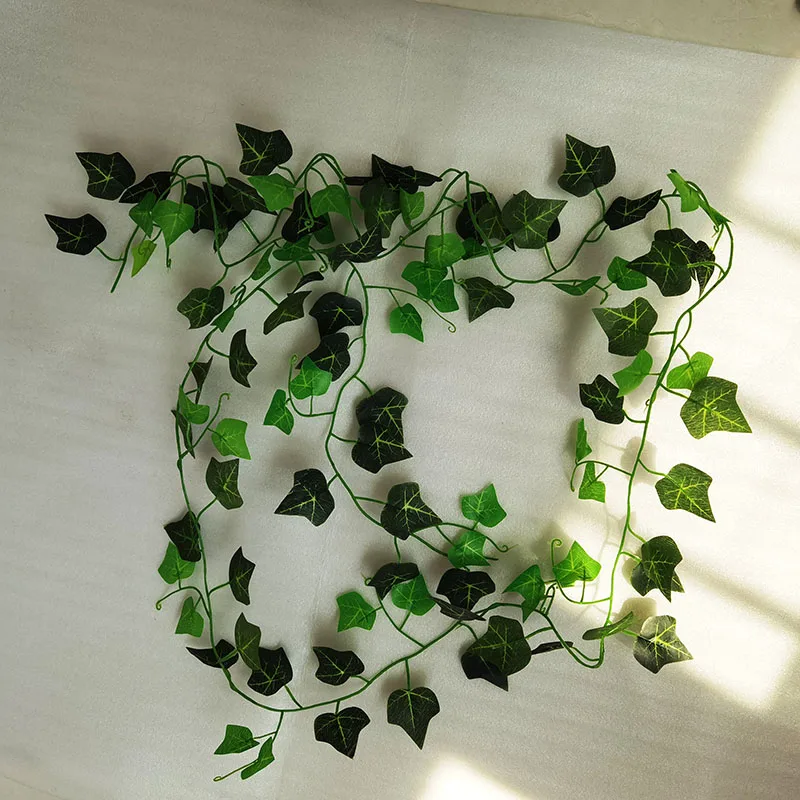 

Hanging Vine Leaves Decor Wedding Home Decoration Cheap Garland expandable Faux Artificial Hanging Vines Leaves, As pictures show :green