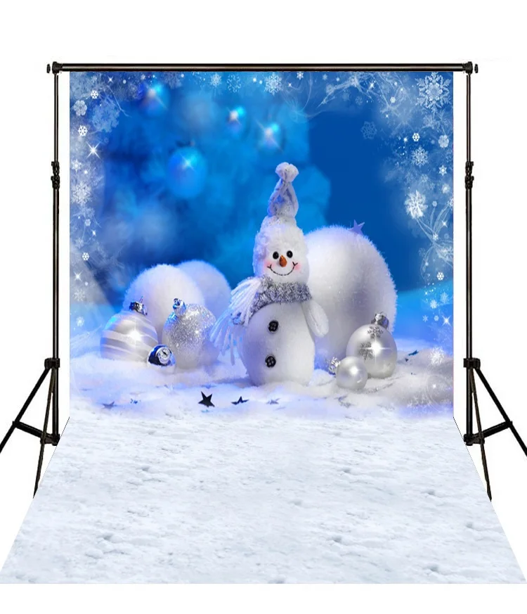 

Durable And Unfading Christmas Tree And Snowman Background Cloth Wonderful Background Paper For Christmas