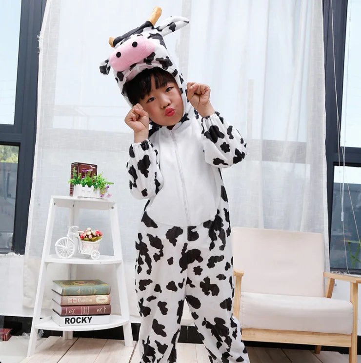 

New clothes flannel sleeping cartoon clothes spring and autumn Children Pyjama jumpsuit Costume Flannel Pajamas