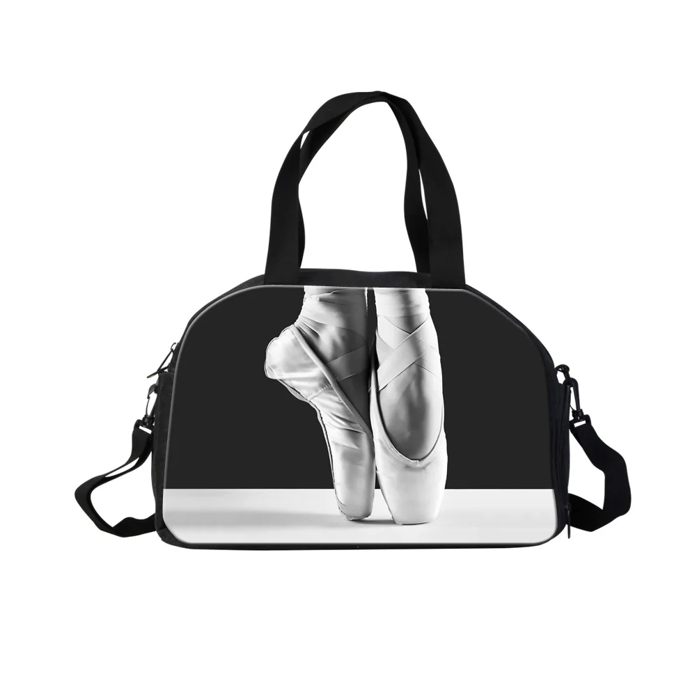 

custom logo heat transfer sublimation print duffle ballet women travel bags with shoe compartment, As the picture show